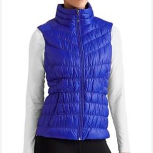 Athleta Royal Capri Blue Goose down Puffer Vest w/full front zipper Sz-S.  Y12